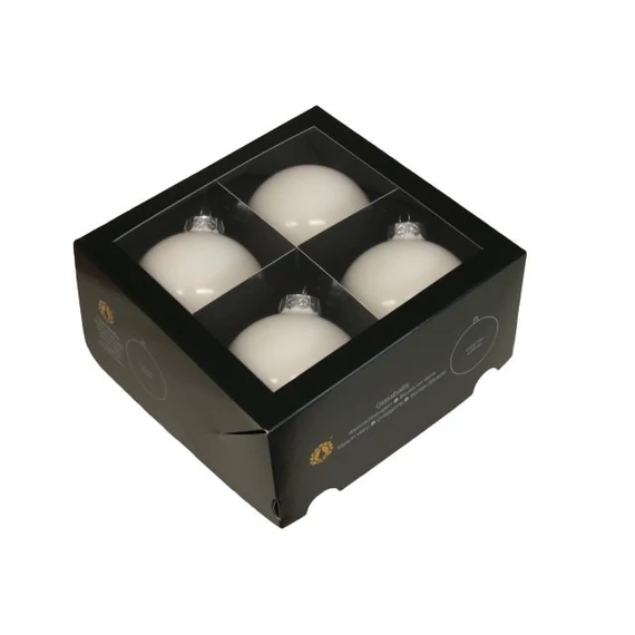 Üveg gömb 10 cm white opal 4 db