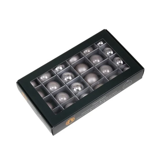 Üveg gömb, 2,5 cm, tuffstone, 24 db