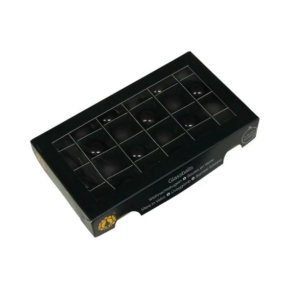 Üveg gömb, 2,5 cm, black, 24 db