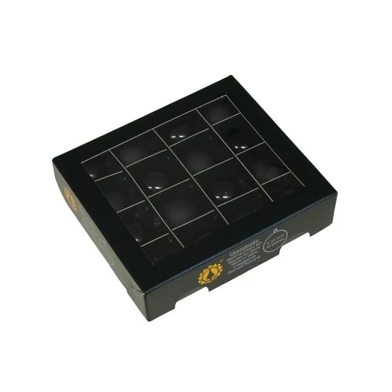 Üveg gömb, 3 cm black, 16 db
