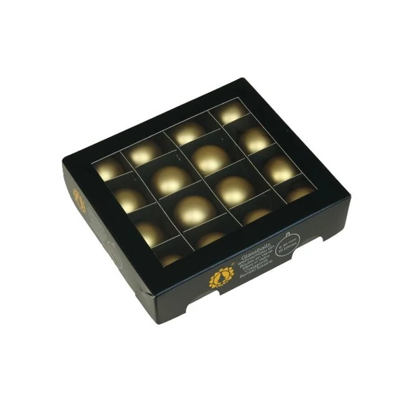 Üveg gömb, 3 cm, bright gold mat, 16 db
