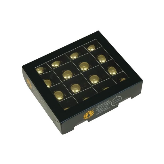 Üveg gömb 3 cm bright gold shiny 16 db