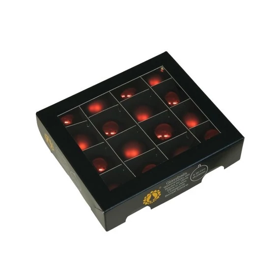 Üveg gömb 3 cm dark red combi 16 db