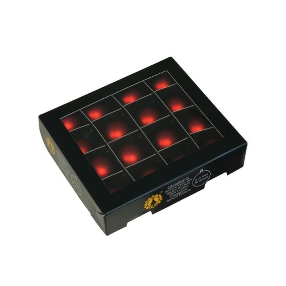 Üveg gömb, 3 cm red mat, 16 db