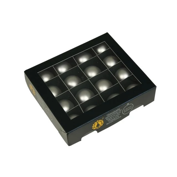 Üveg gömb 3 cm silver mat 16 db