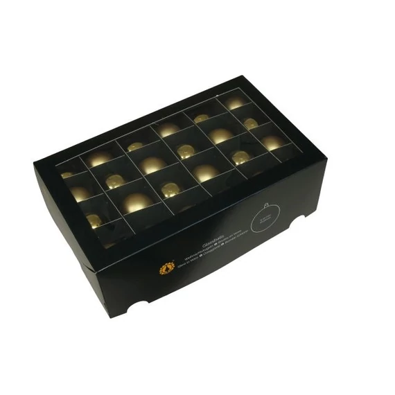 Üveg gömb, 4 cm, bright gold combi, 48 db