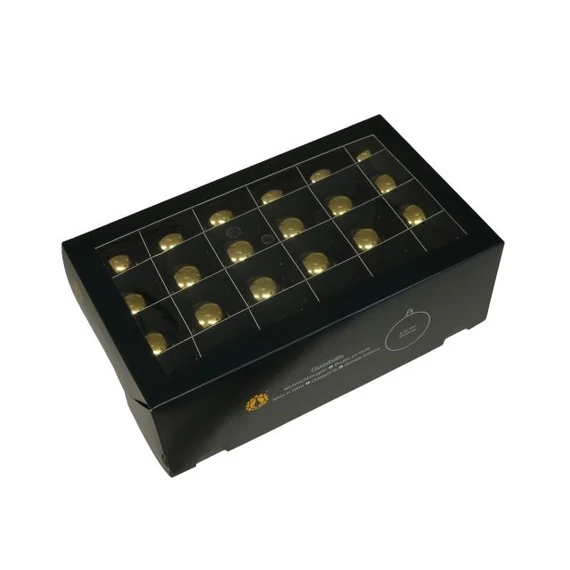 Üveg gömb, 4 cm bright gold shiny, 48 db