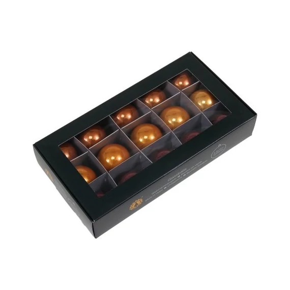 Üveg gömb, 4 cm, caramel brown, 15 db