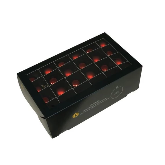 Üveg gömb 4 cm dark red combi 48 db