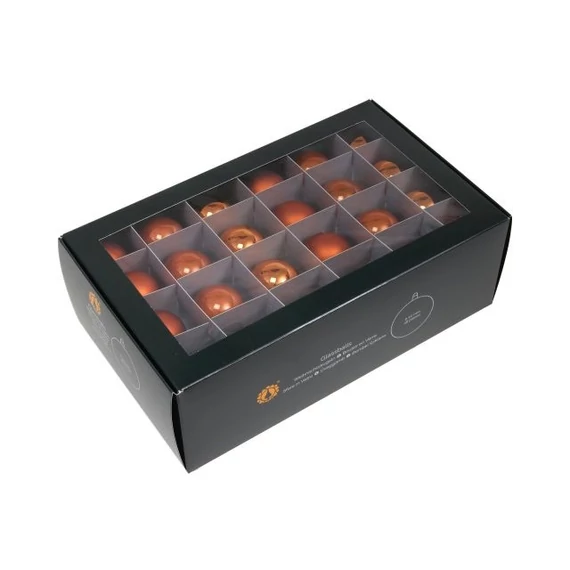 Üveg gömb, 4 cm, mandarin, 48 db