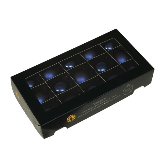 Üveg gömb, 4 cm, night blue, 15 db