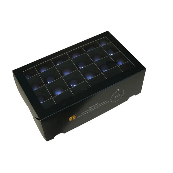 Üveg gömb, 4 cm, night blue, 48 db