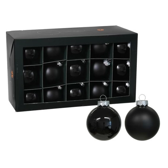 Üveg gömb, 5,7 cm black, 30 db