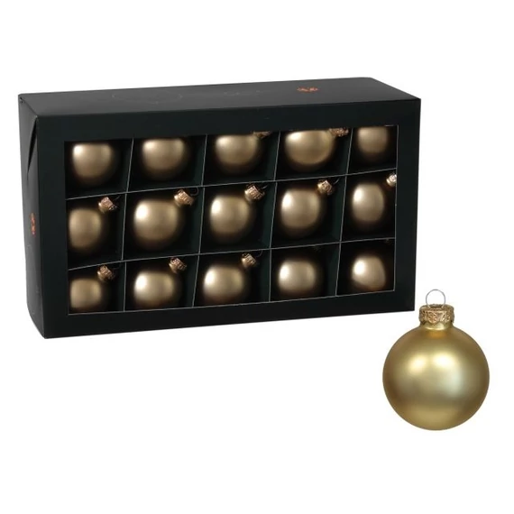Üveg gömb, 5,7 cm, bright gold mat, 30 db