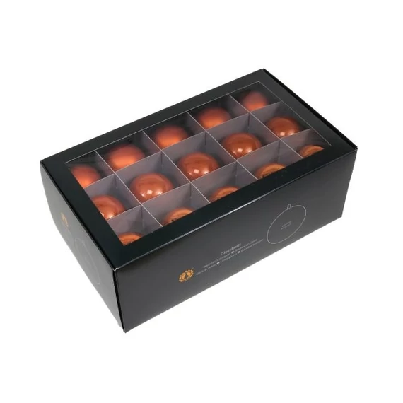 Üveg gömb, 5,7 cm, mandarin, 30 db