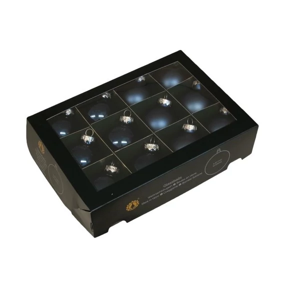 Üveg gömb, 5,7 cm, night blue, 12 db