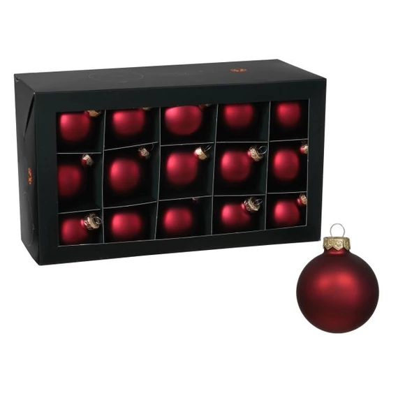 Üveg gömb, 5,7 cm, red mat, 30 db