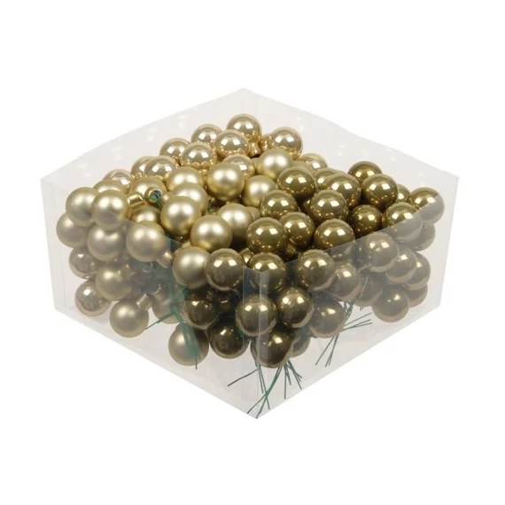 Üveg gömb, betűzős, dusky lime, fényes-matt, 2,5 cm, 144 db