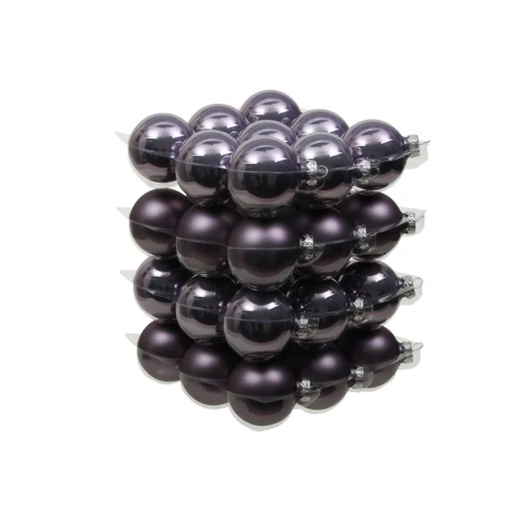 Fényes-matt üveg gömb frosted lilac 4 cm 36 db
