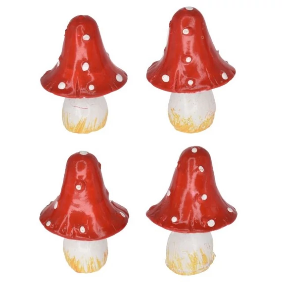 Poly gomba piros 2,8x2,1x3,8 cm 4 db