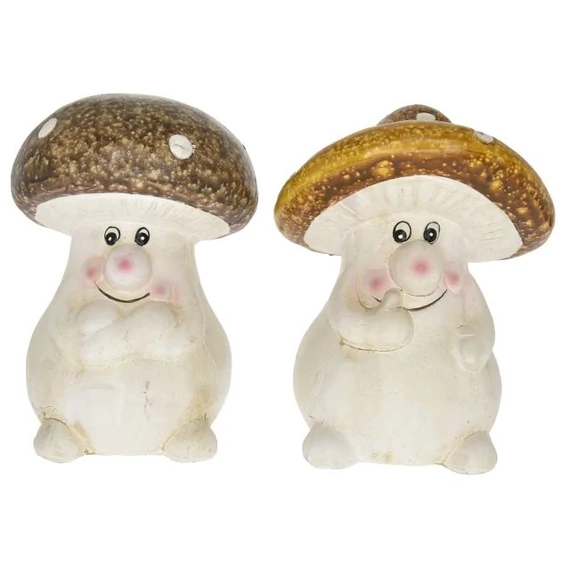 Pöttyös gomba, kerámia, barna-narancs, 11,5x11,5x15,5 cm, 2 féle