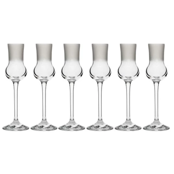 Üveg grappa pohár Swarovski kristállyal, 70 ml, átlátszó, matt, 6 db-os szett