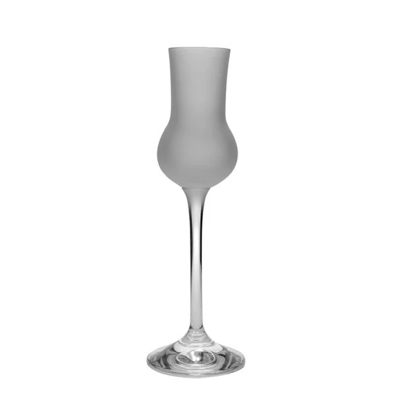 Grappa üvegpohár Swarovski kristállyal, 70 ml, matt, 18,8x6 cm, 6 db