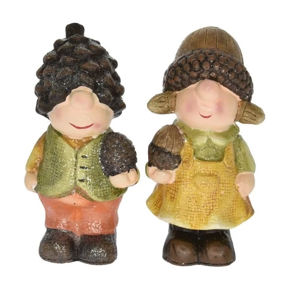 Tobozos gyerek fiú vagy lány, kerámia, barna, 8x7x16 cm, 2 féle