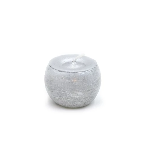 Gyertya golyó paraffin 6 cm ezüst 12 db
