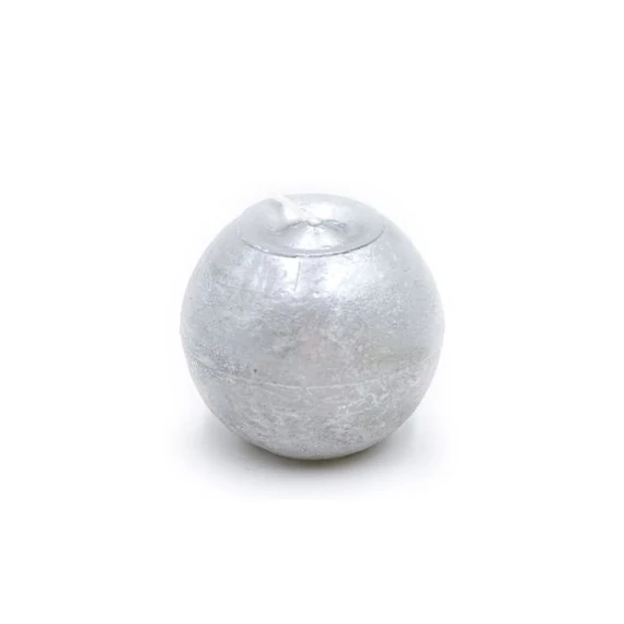 Gyertya golyó paraffin 8cm ezüst 4 db