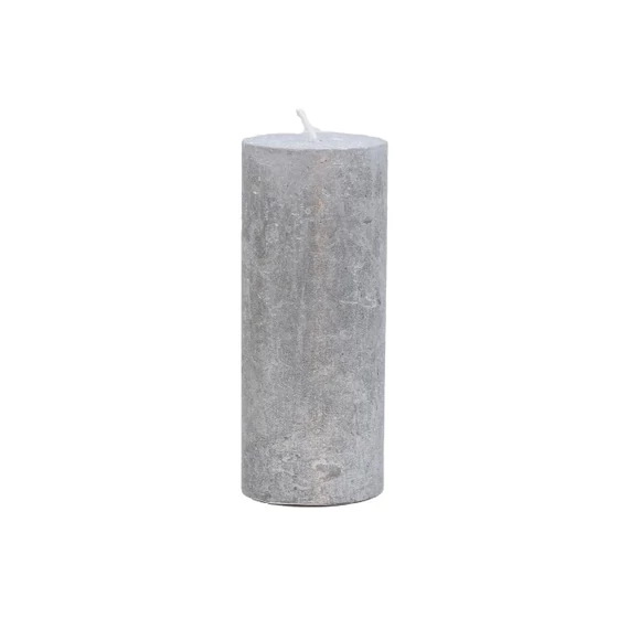 Gyertya henger paraffin 5x12 cm ezüst 4 db