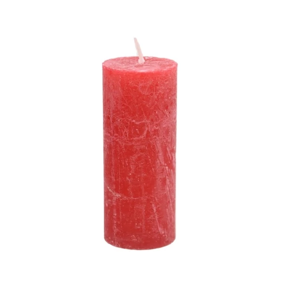 Gyertya henger paraffin 5x12 cm piros 4 db