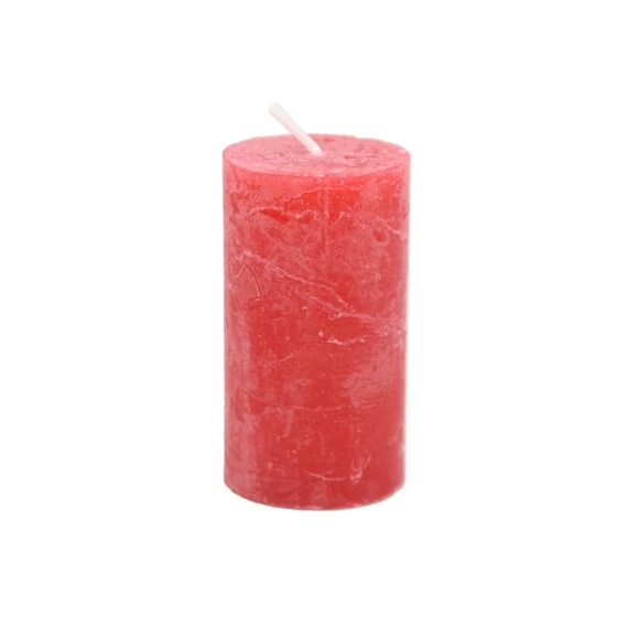 Gyertya henger paraffin 5x9 cm piros 4 db