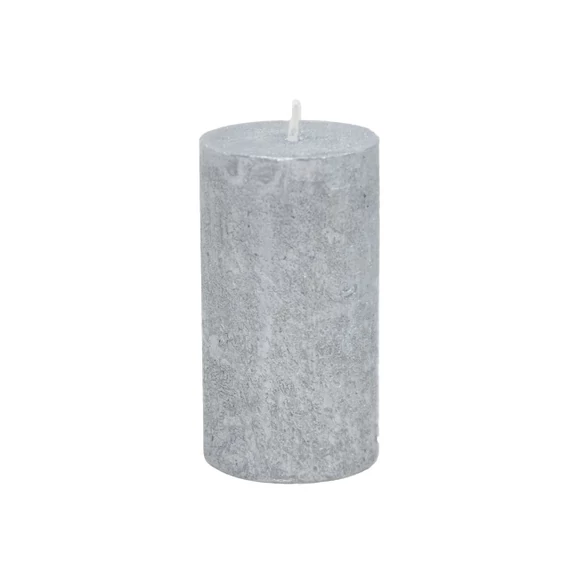 Gyertya henger paraffin 7x12cm ezüst 4 db
