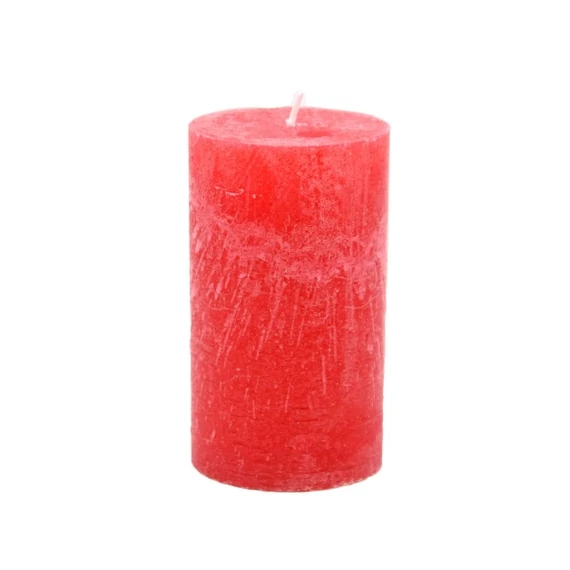 Gyertya henger paraffin 7x12 cm piros 4 db