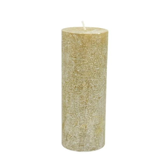 Gyertya henger paraffin 7x18 cm arany 4 db