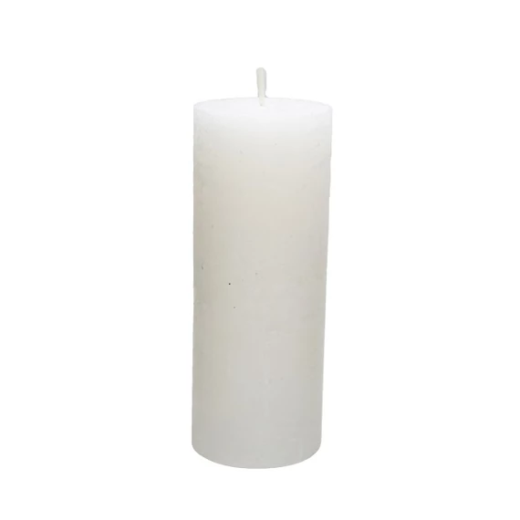 Gyertya henger paraffin 7x18 cm fehér 4 db