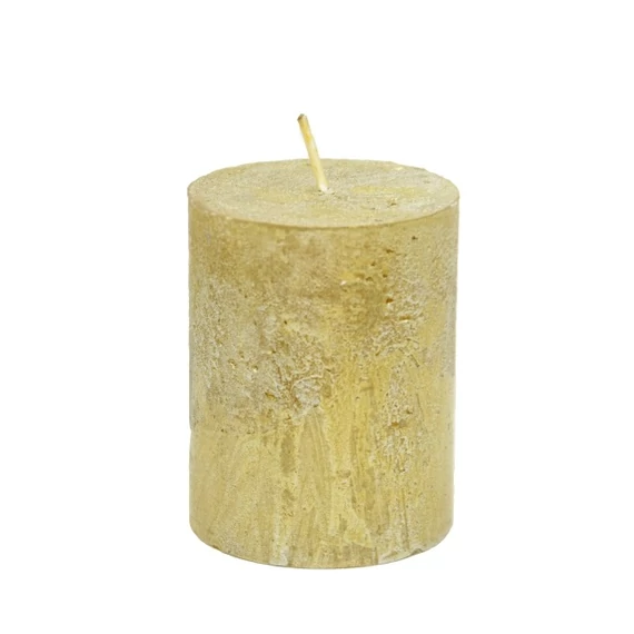 Gyertya henger paraffin 7x9 cm arany 4 db