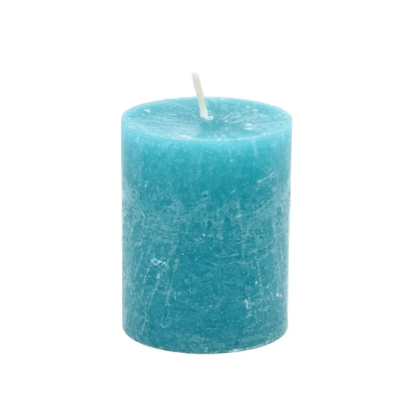 Gyertya henger paraffin 7x9cm azúr 4 db