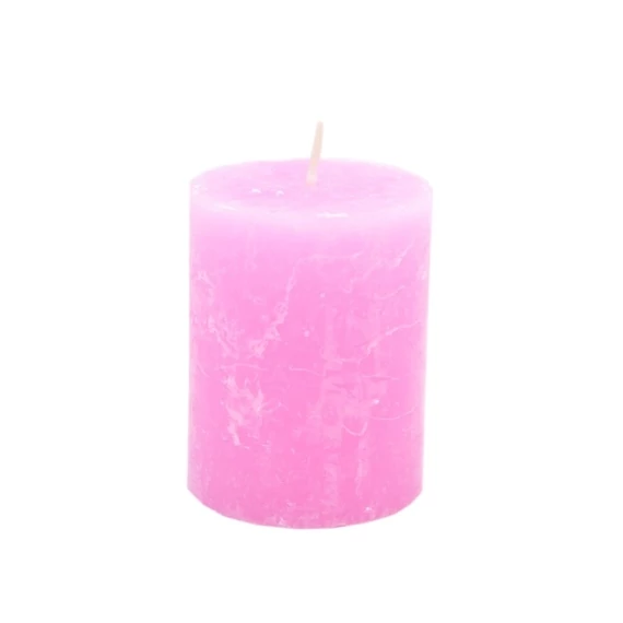Gyertya henger paraffin 7x9 cm rózsaszín 4 db