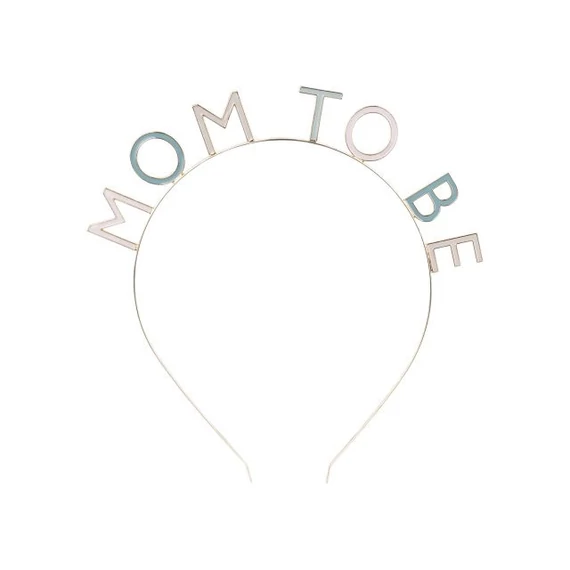 Hajráf "Mom to be" felirattal műanyag 18 cm rózsaszín, kék