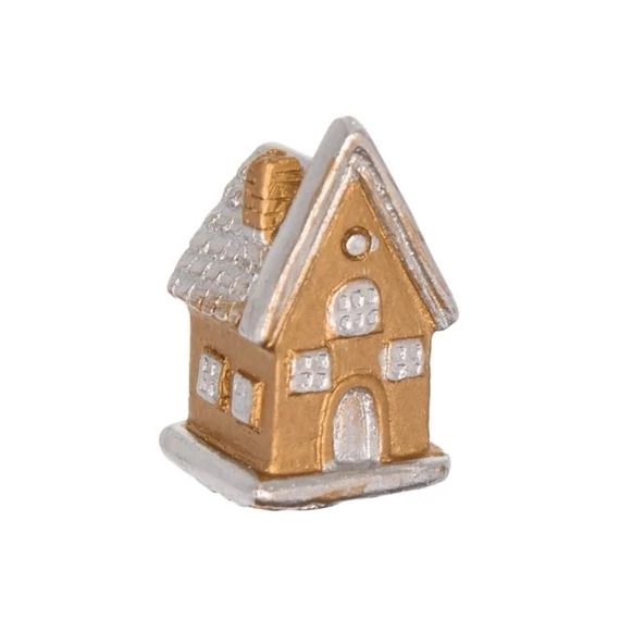 Ház, poly, 2,1x2x3,4 cm, barna, 4 db