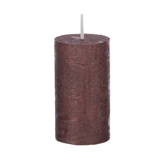 Gyertya henger paraffin 5x9 cm metál burgundi