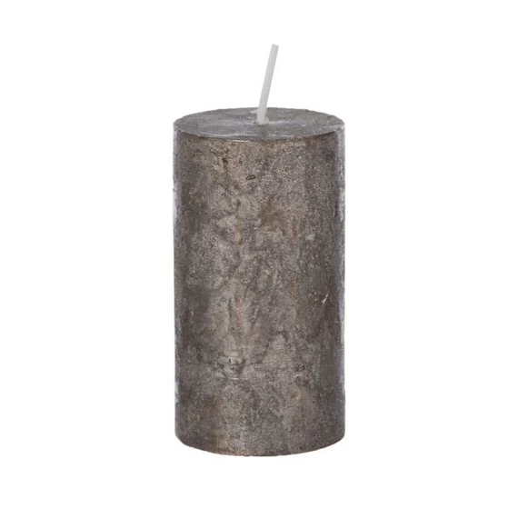 Gyertya henger paraffin 5x9 cm metál mokka