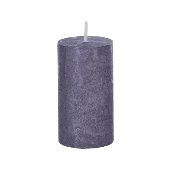 Gyertya henger paraffin 5x9 cm metál padlizsán 4 db