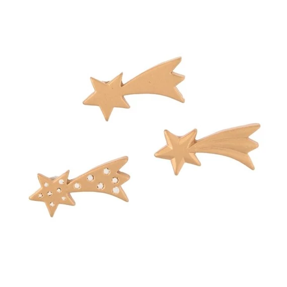 Öntapadós hullócsillag, 4,5x1,9x0,6 cm, arany, 12 db