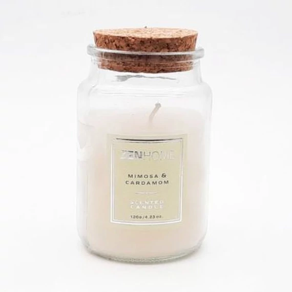 Illatgyertya, üvegben parafa fedővel, Mimosa & Cardamom 120 gr/db