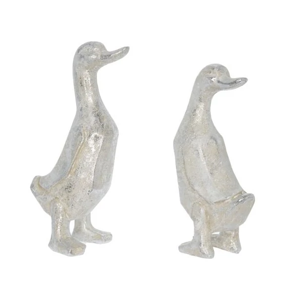 Álló kacsa poly 11,5x6,5x18,8 cm antik ezüst 2 féle
