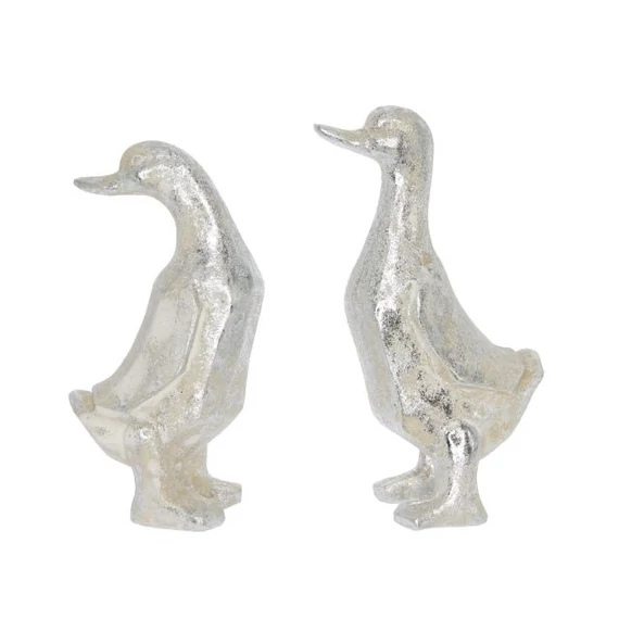 Álló kacsa poly 6,2x3,8x11,3 cm antik ezüst 2 féle
