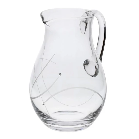 Üveg kancsó Swarovski kristállyal, 1000 ml, átlátszó